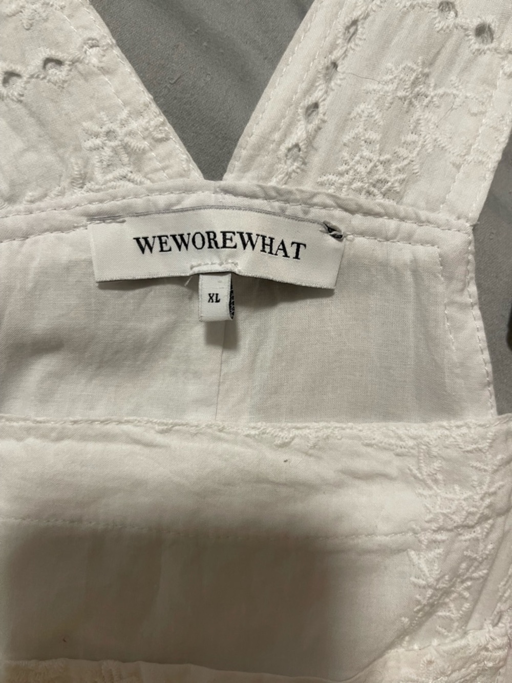 WeWoreWhat White Eyelet Overalls